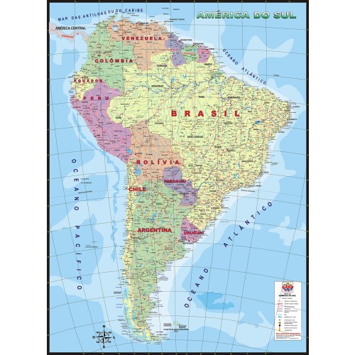 Poster América do Sul Político 211