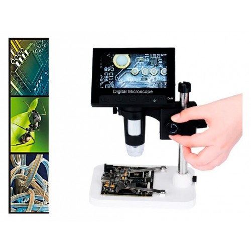 Microscópio LCD 4.3 Full HD Digital Portátil DM4 1000 USB