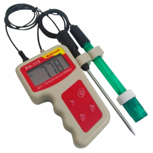 PHmetro Digital Portátil com sensor de Temperatura pH 0,0 a 14  PH-113